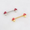 MAGIC MUSHROOM 316L SURGICAL STEEL NIPPLE RING MAGIC MUSHROOM 316L SURGICAL STEEL NIPPLE RING